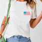 US Flag Round Neck Short Sleeve T-Shirt