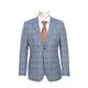 Men's Light Gray with Blue Check Wool Suit