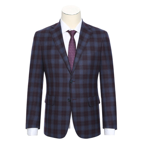EL62-67-750 Blue with Black Check Wool Suit