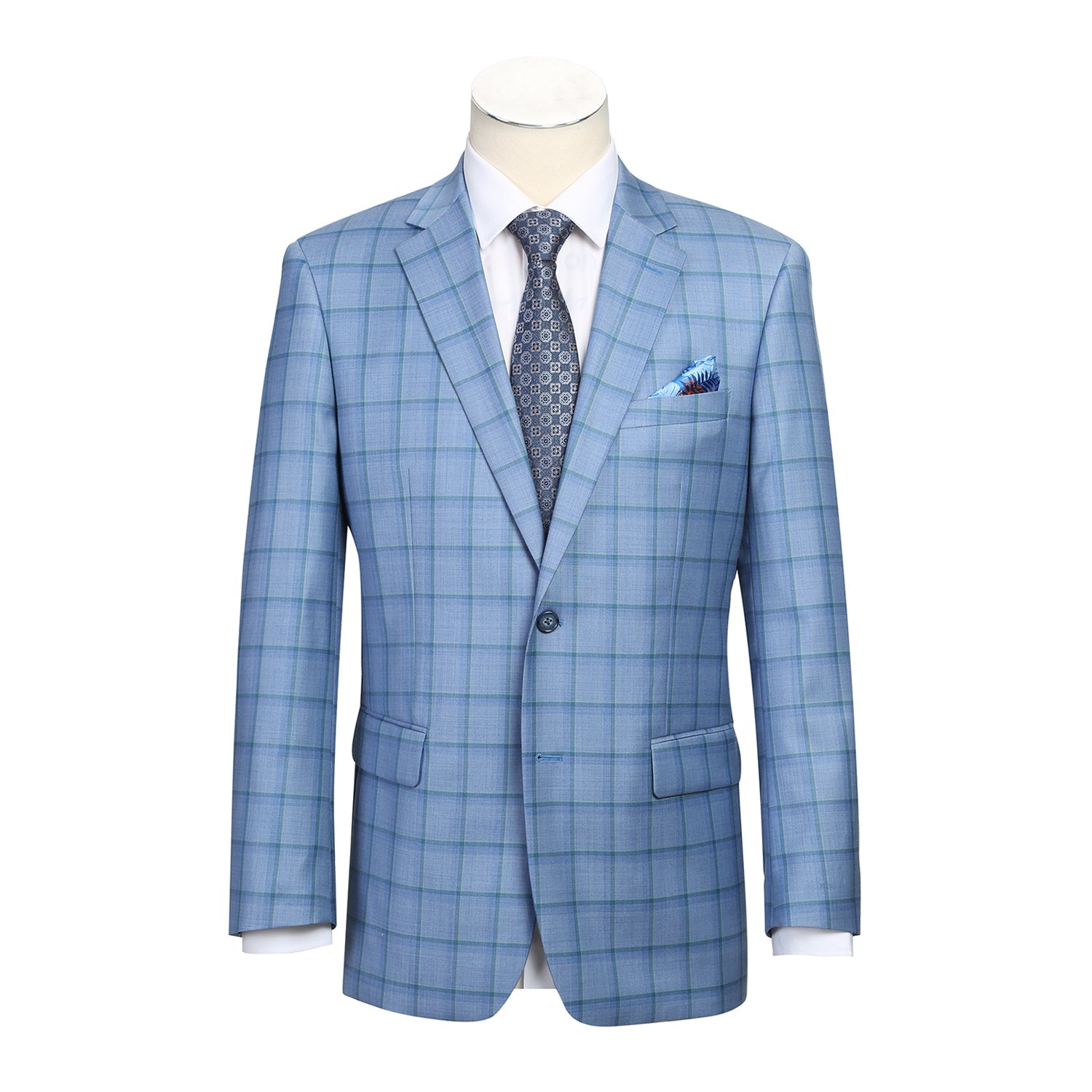 565-1 Men's Classic Fit Wool Blazer BLUE L38 Classic Fit