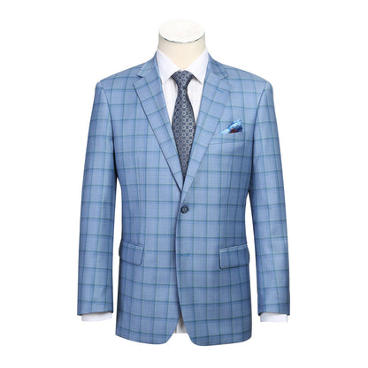 565-1 Men's Classic Fit Wool Blazer BLUE L38 Classic Fit