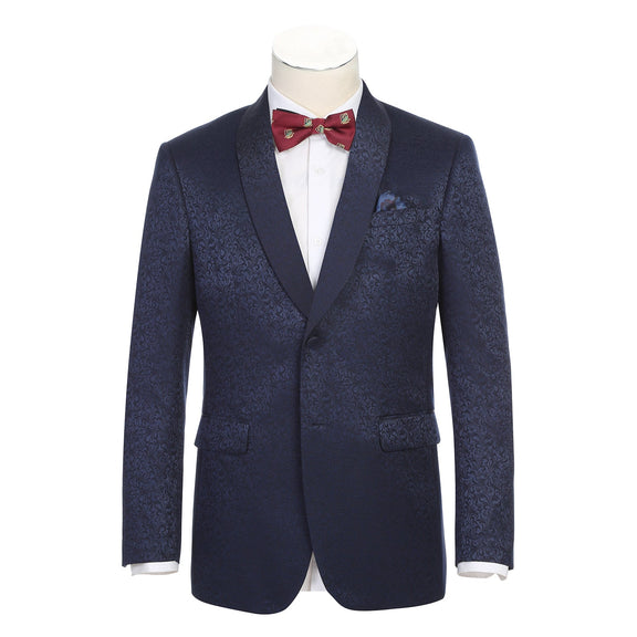290-21 Men's Slim Fit Stretch Shawl Jacket NAVY L38 New Slim Fit