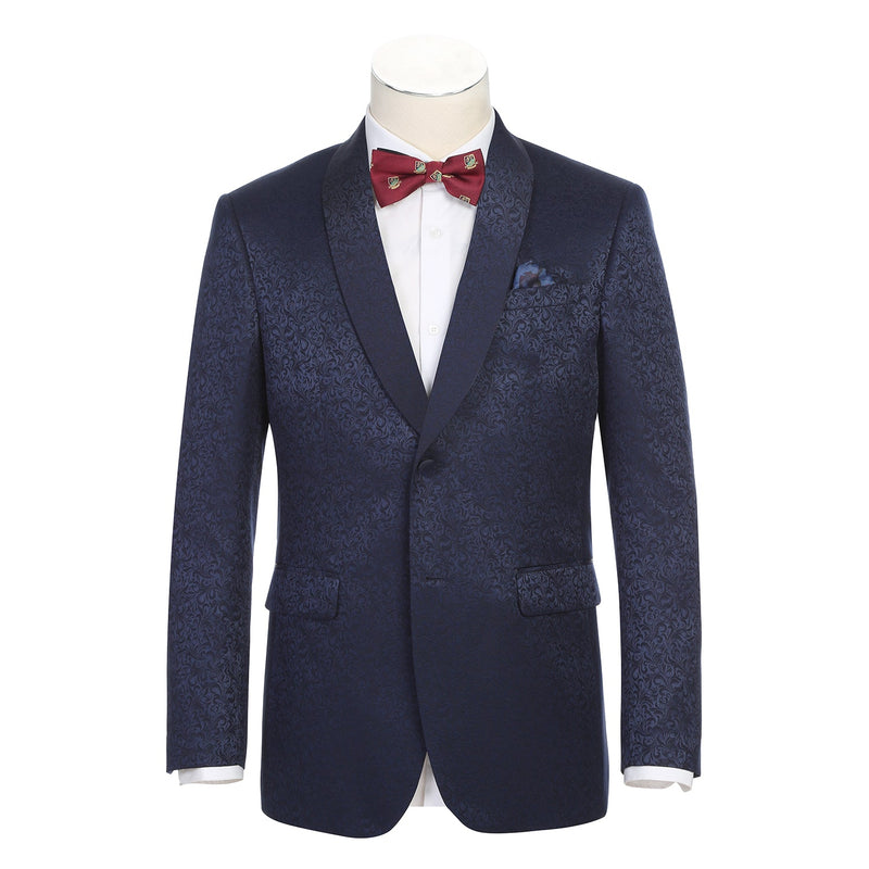 290-21 Men's Slim Fit Stretch Shawl Jacket NAVY L38 New Slim Fit
