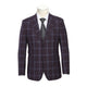 EL72-62-900 Men's Purple Window Pane Check Wool Suit