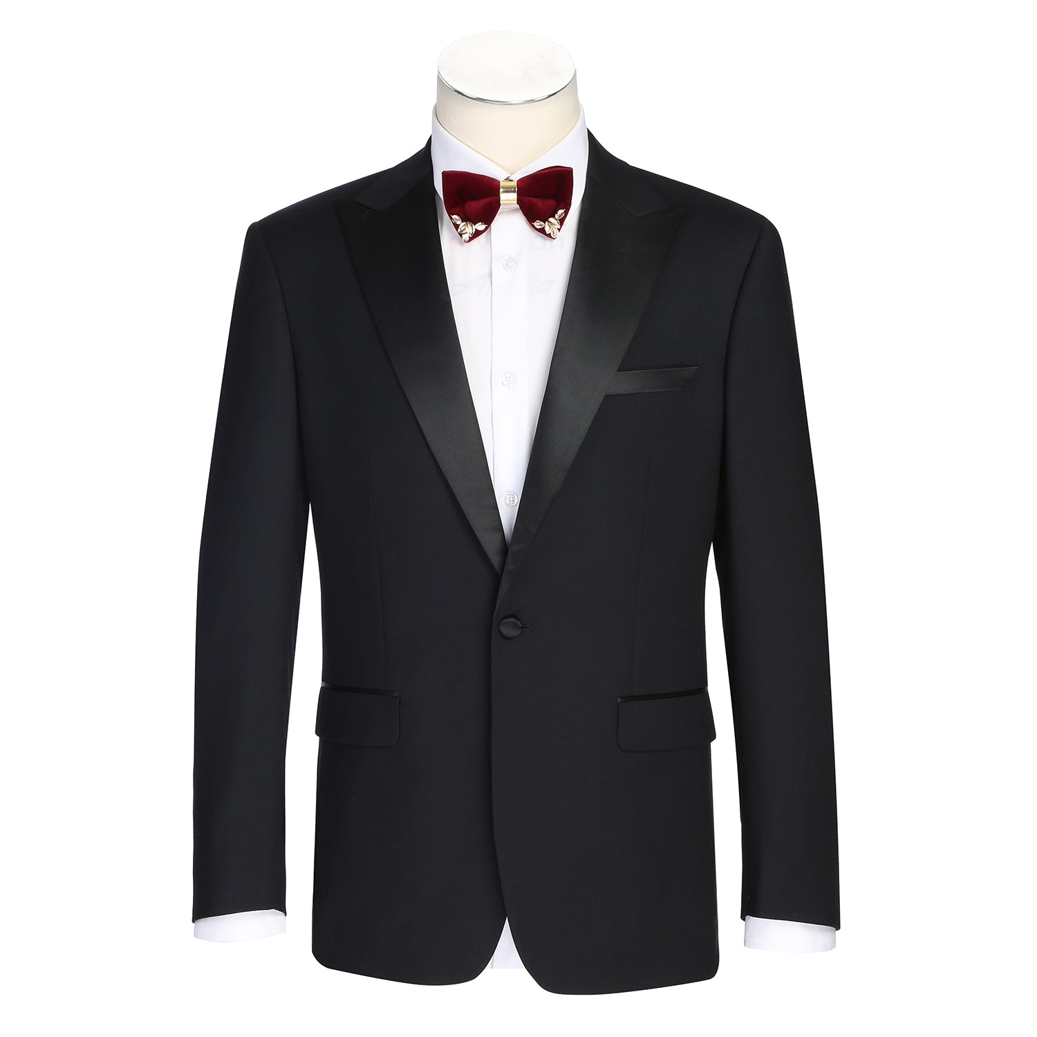 508B-1 Men's Satin Peak Wool Stretch Tuxedo