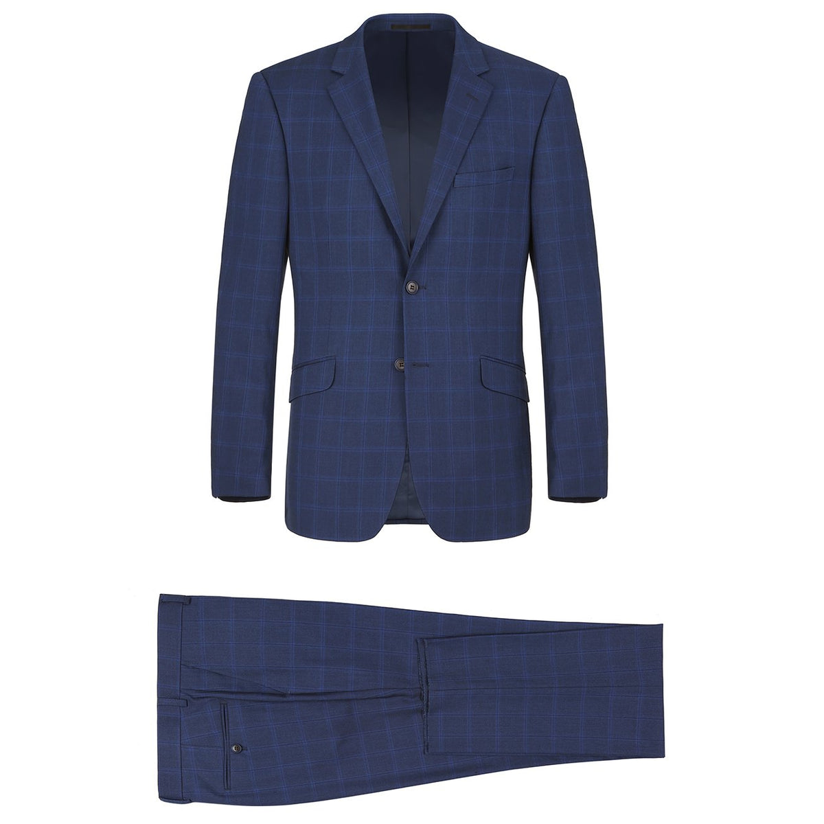 292-6 Men's Slim Fit 2-Piece Single Breasted Check Dress Suit