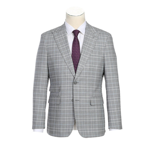 82-60-092EL White Smoke Plaid Suit