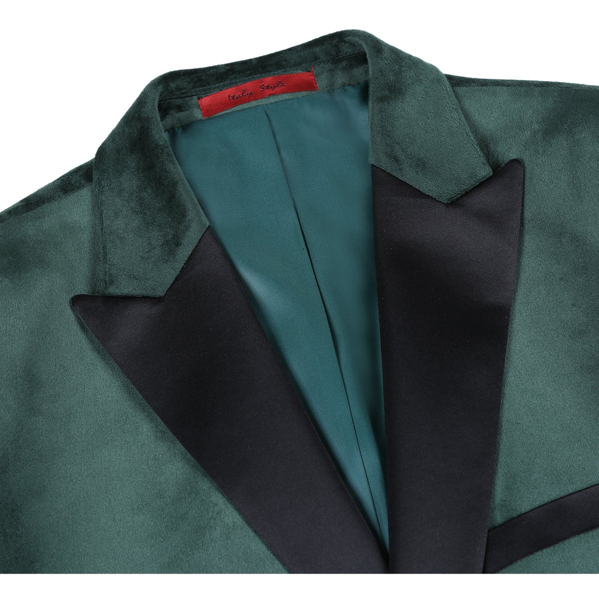 290-9 Men's Slim Fit Stretch Green Tuxedo Blazer