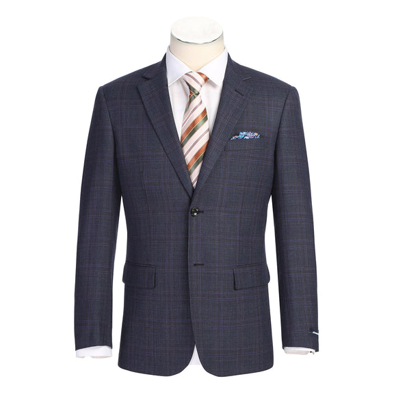 567-3 Men's New Slim Fit Wool Blazer BROWN L38 New Slim Fit