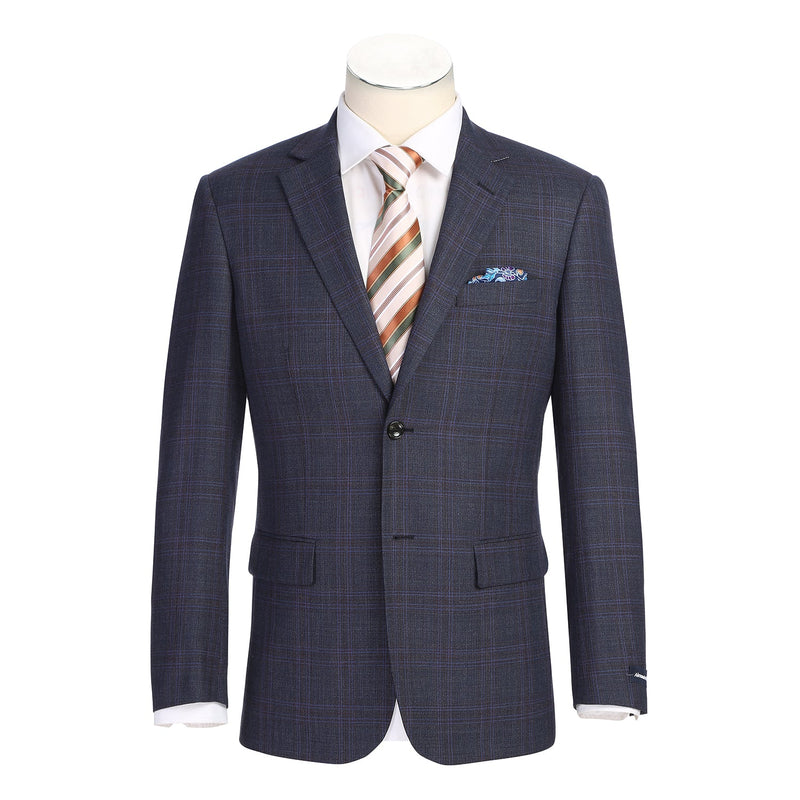 567-3 Men's New Slim Fit Wool Blazer BROWN L38 New Slim Fit