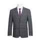293-28 Men's Gray Slim Fit Checked Suits