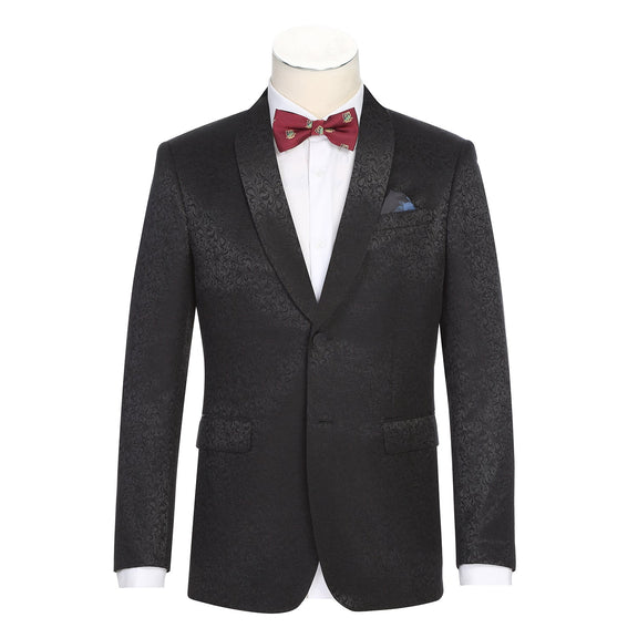 290-22 Men's Slim Fit Stretch Shawl Jacket BLACK L38 New Slim Fit