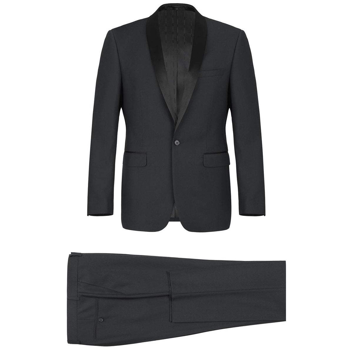 201-1 Men's Slim Fit 2-Piece Shawl Lapel Tuxedo Suit