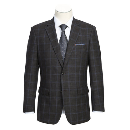 563-6 Men's Classic Fit Wool Blazer BROWN L38 Classic Fit