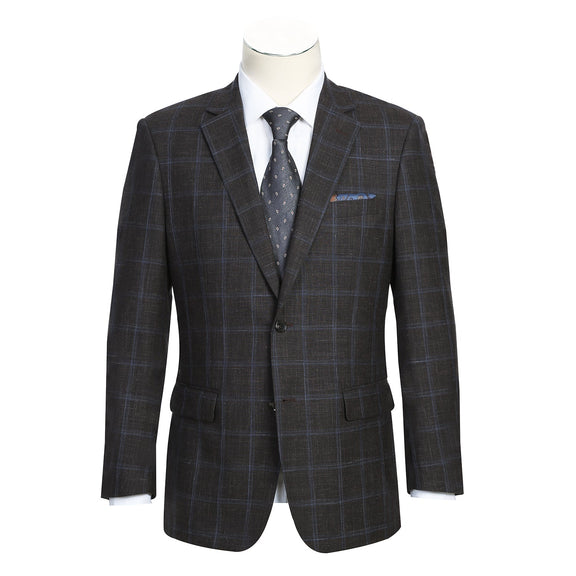 563-6 Men's Classic Fit Wool Blazer BROWN L38 Classic Fit