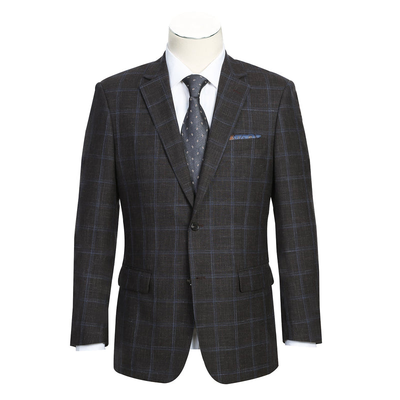 563-6 Men's Classic Fit Wool Blazer BROWN L38 Classic Fit