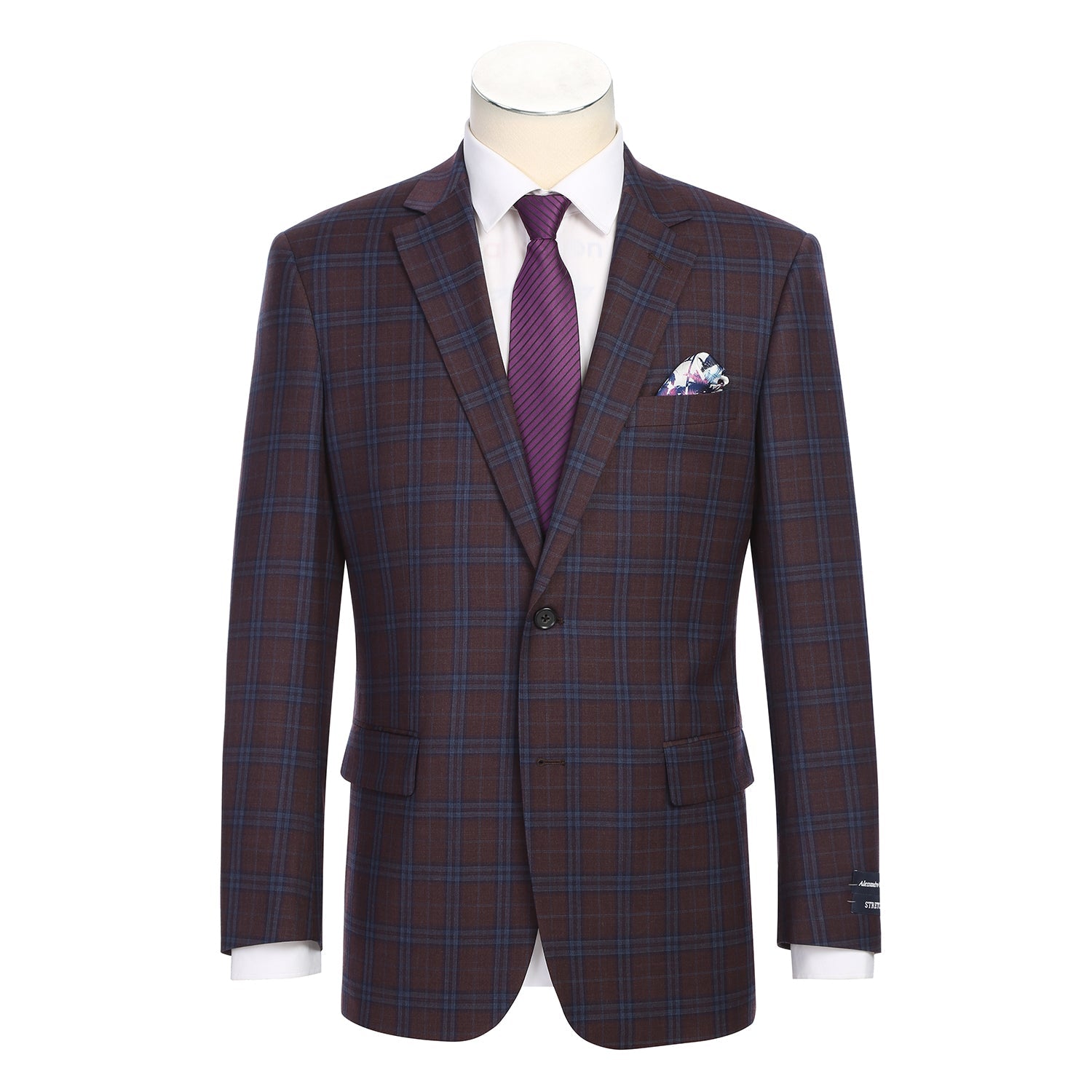567-9 Men's Classic Fit Wool Blazer PURPLE L38 Classic Fit