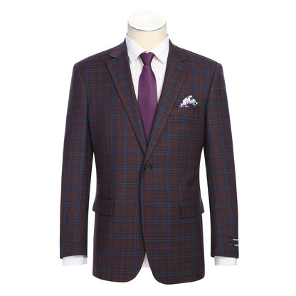 567-9 Men's Classic Fit Wool Blazer PURPLE L38 Classic Fit