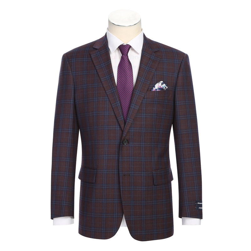 567-9 Men's Classic Fit Wool Blazer PURPLE L38 Classic Fit