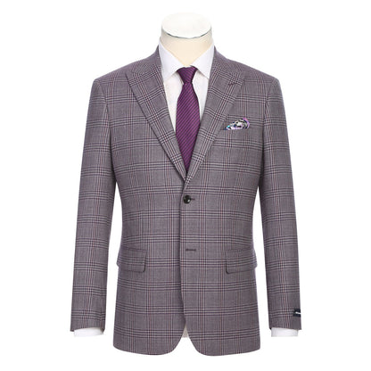 567-2 Men's New Slim Fit Wool Blazer PURPLE L38 New Slim Fit