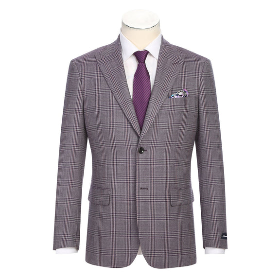 567-2 Men's New Slim Fit Wool Blazer PURPLE L38 New Slim Fit