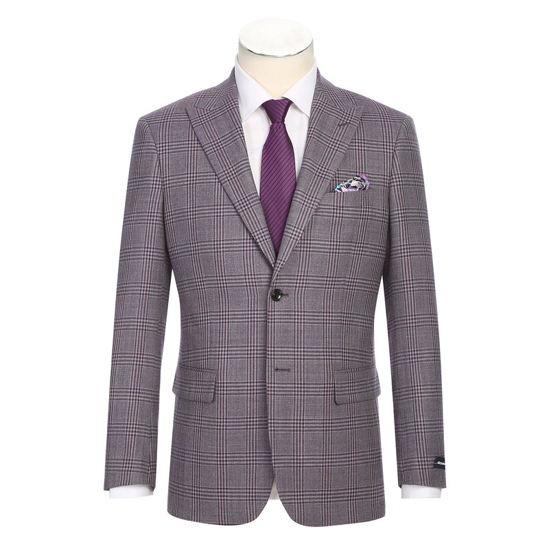 567-2 Men's New Slim Fit Wool Blazer PURPLE L38 New Slim Fit