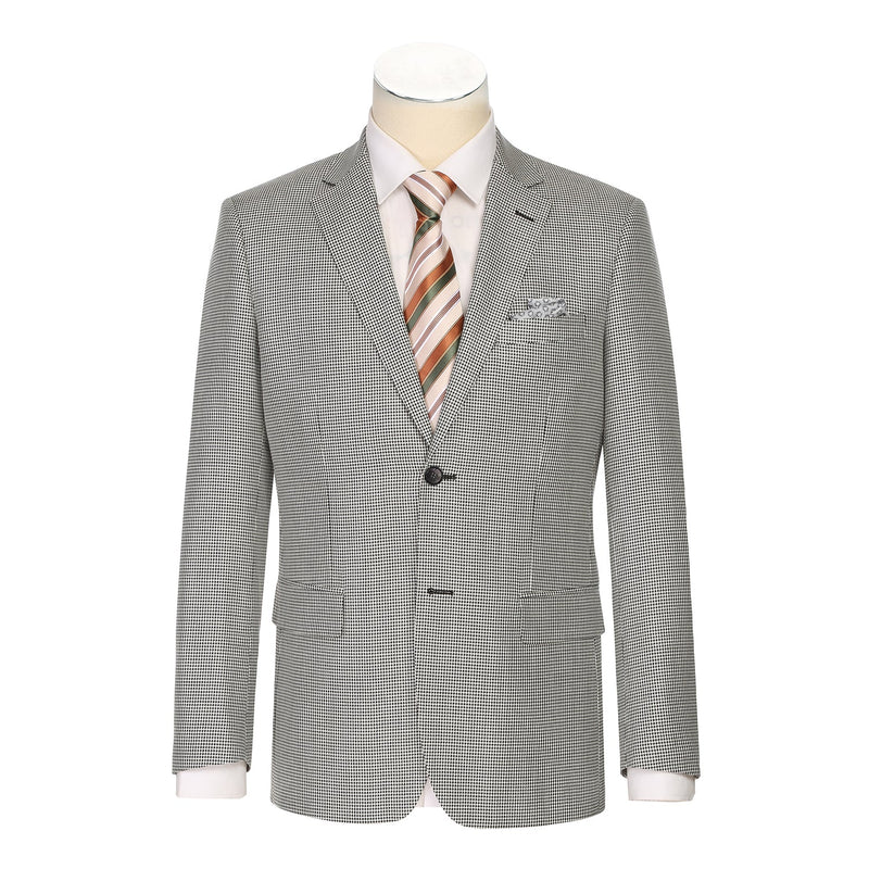 565-20 Men's New Slim Fit Wool Blazer OFF WHITE BLACK L38 New Slim Fit