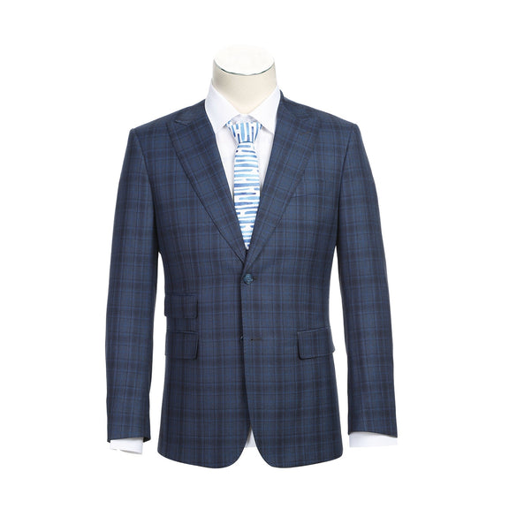 92-53-095EL Cadet Blue Check Suit
