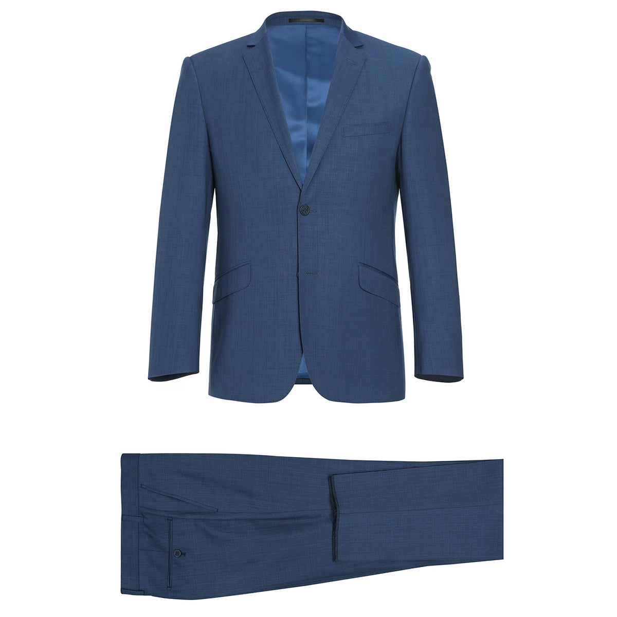 557-1 Men's 2-Piece Slim Fit Single Breasted Wool Suit