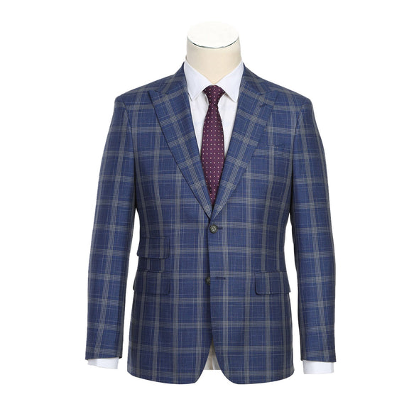 82-60-400EL Blue with Marigold Check Suit
