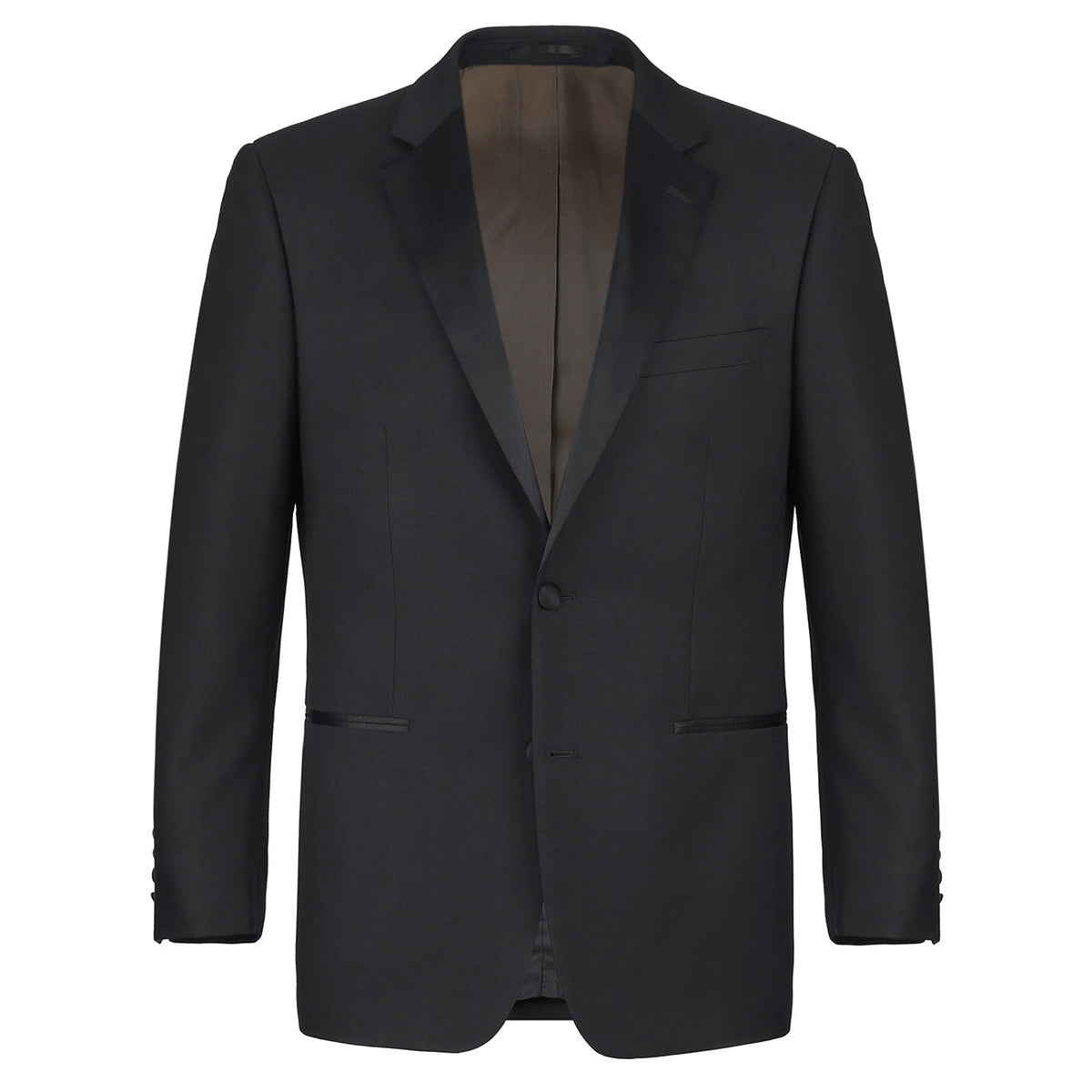 508-1 Men's Satin Notched Lapel 2-Piece 100% Wool Tuxedo