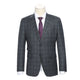 Men's Wool Gray Checked Peak Suit