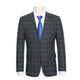 Men's Charcoal with Blue Check Notch Suit