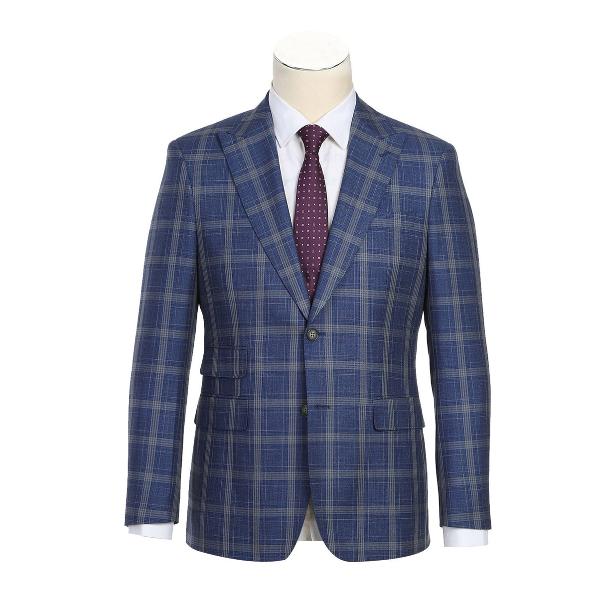 82-60-400EL Blue with Marigold Check Suit