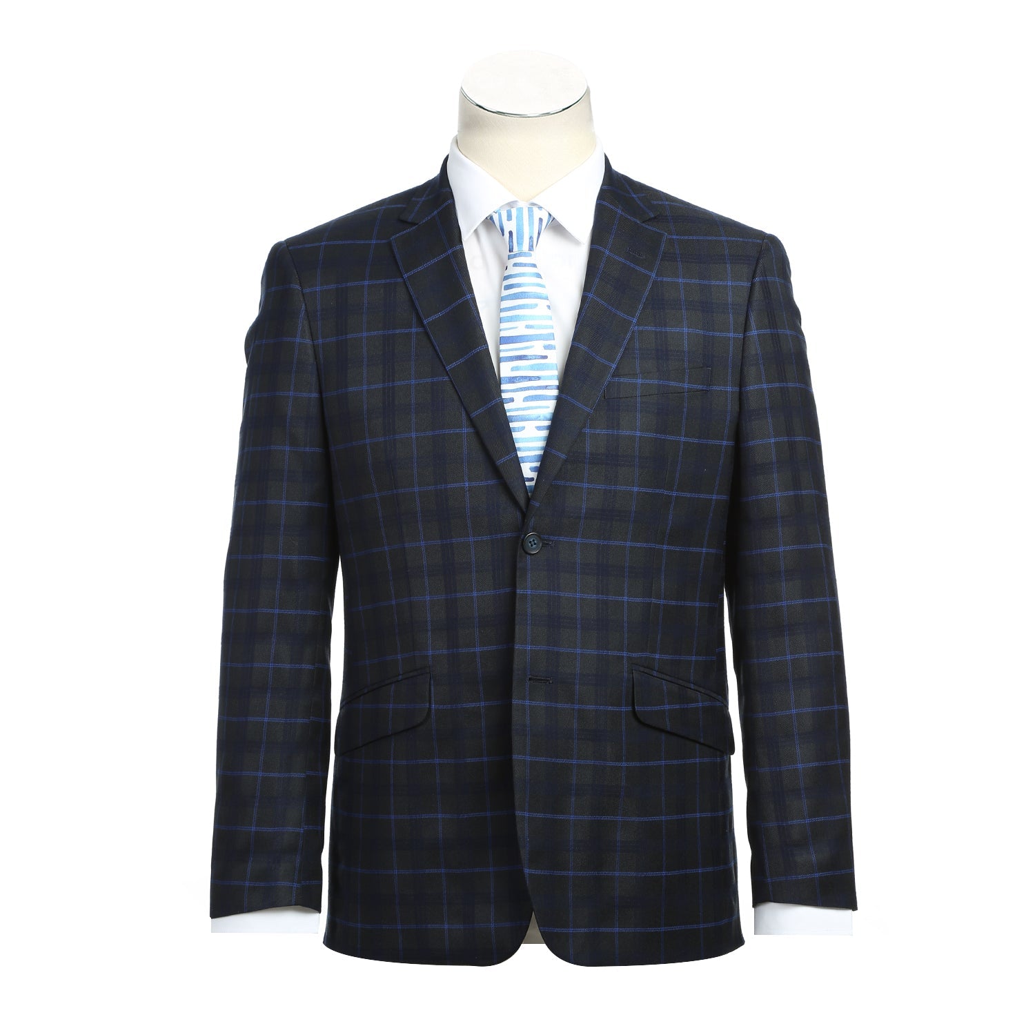 293-27 Men's Classic Fit Checked Suits