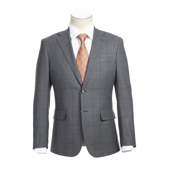 EL82-61-092 Gray Brown Wool Suit