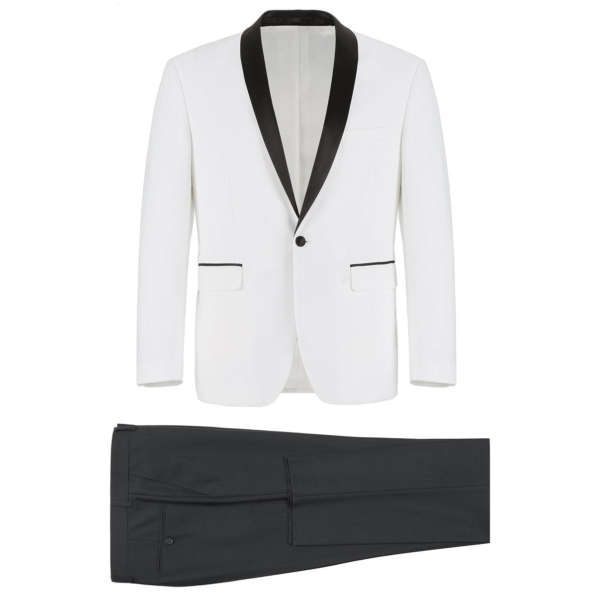 201-16 Men's Slim Fit 2-Piece Shawl Lapel Tuxedo Suit