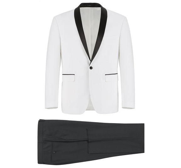 201-16 Men's Slim Fit 2-Piece Shawl Lapel Tuxedo Suit