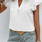 Honey Notched Neck Butterfly Sleeve Top