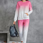 Gradient Round Neck Sweatshirt and Joggers Set