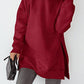 Slit Pocketed Raglan Sleeve Hoodie