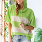 First Love Color Block Short Sleeve Hooded Top