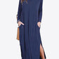 Split Long Sleeve V-Neck Maxi Dress