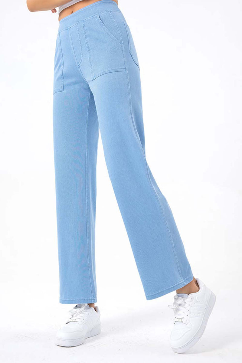 Pocketed Long Jeans Light