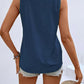 Full Size Decorative Button V-Neck Tank