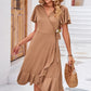 Surplice Neck Flutter Sleeve Dress