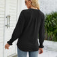 Heathered Flounce Sleeve Curved Hem Top