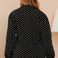 Plus Size Polka Dot Balloon Sleeve Shirt