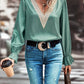 V-Neck Flounce Sleeve Blouse