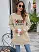 MERRY CHRISTMAS Graphic Sweatshirt Beige